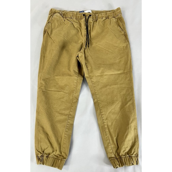 Old Navy Modern Jogger Pants Men's Size‎ XL Khaki Elastic Waistband Cotton - Picture 1 of 10